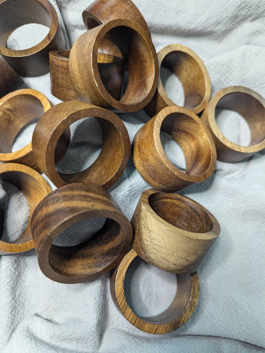 Acacia Wood Napkin Rings