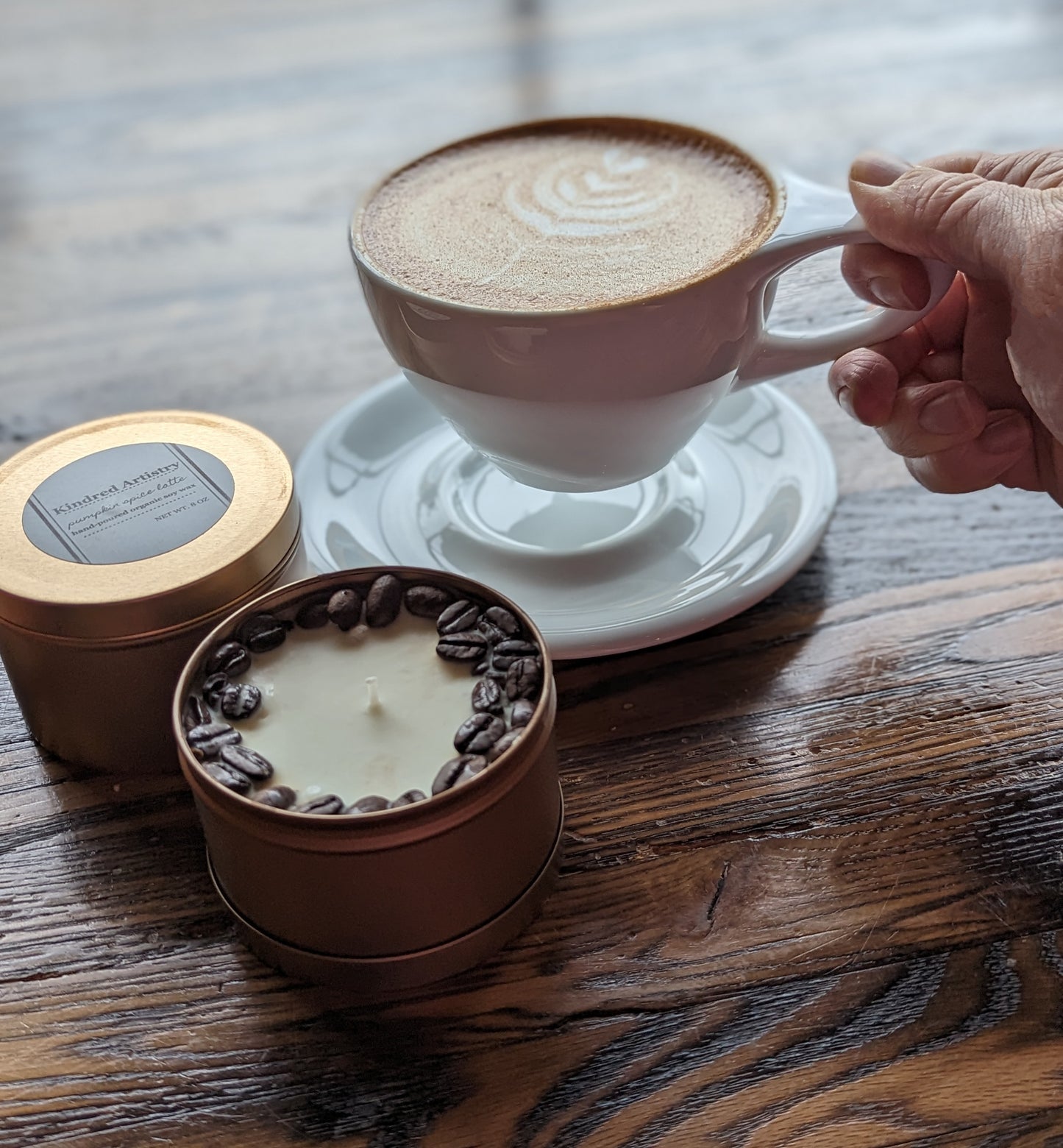 the PUMPKIN SPICE LATTE candle